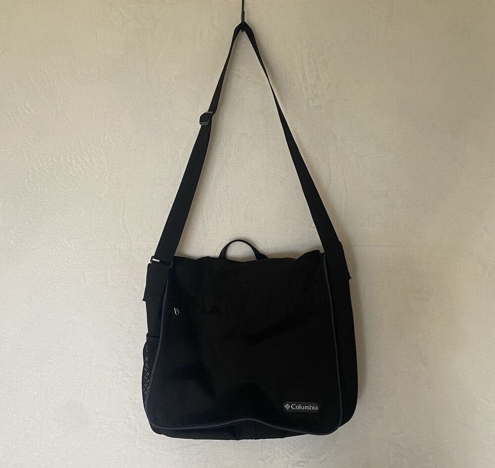 Columbia Black Laptop Messenger Bag Adjustable Crossbody Shoulder Bag